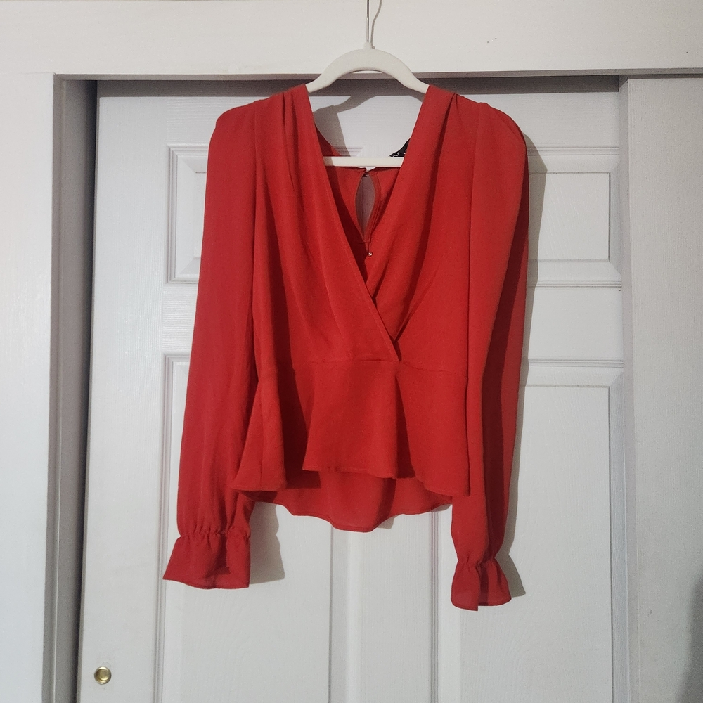 Elegant Red Women's Blouse